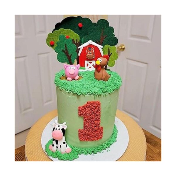 11 piezas de decoración de pastel de animales de granja_4
