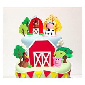 11 piezas de decoración de pastel de animales de granja_1
