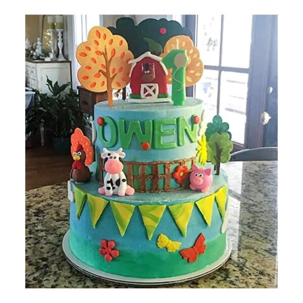 11 piezas de decoración de pastel de animales de granja_2