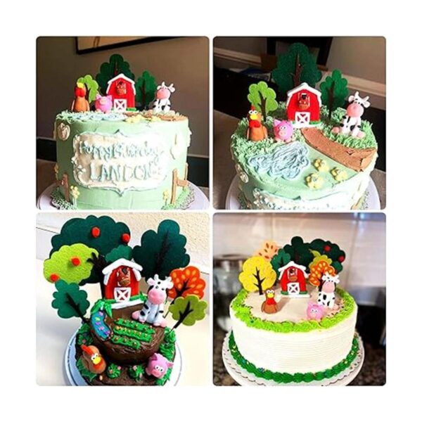 11 piezas de decoración de pastel de animales de granja_5