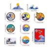 11 Pieces Wave Off Kanagawa Patch Embroidered Applique