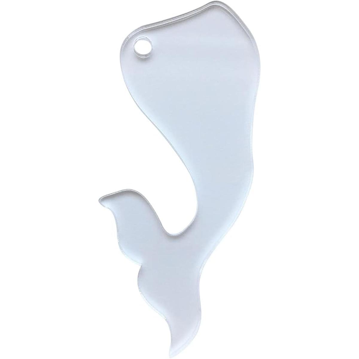 10pcs acrílico blanco sirena cola llavero transparente