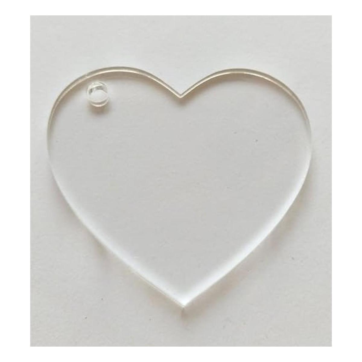 10pcslot en blanco acrílico transparente forma de corazón