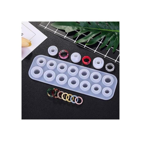 11 piezas de moldes de resina para anillos de silicona