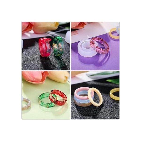 11 piezas de moldes de resina para anillos de silicona