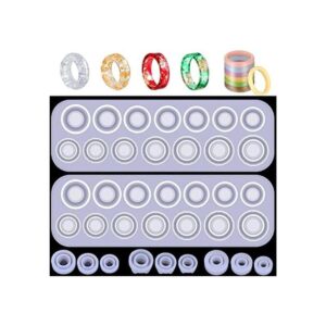 11 piezas de moldes de resina para anillos de silicona