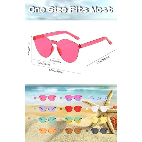 12 Pack Round Square Triangle Rimless Party Sunglasses