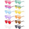 12 Pack Round Square Triangle Rimless Party Sunglasses