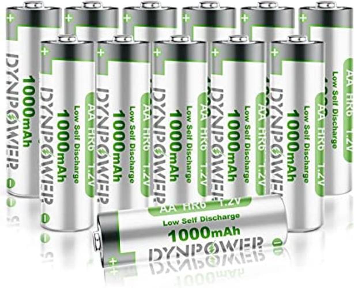 12 baterías recargables NiMH de 1.2 V AA de 1000 mAh para