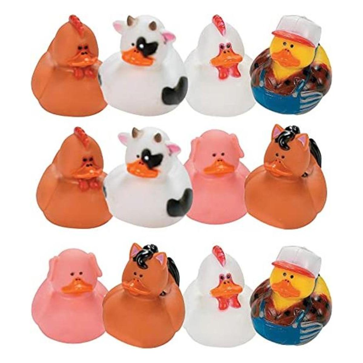 12 animalitos de granja Fun Express de goma para