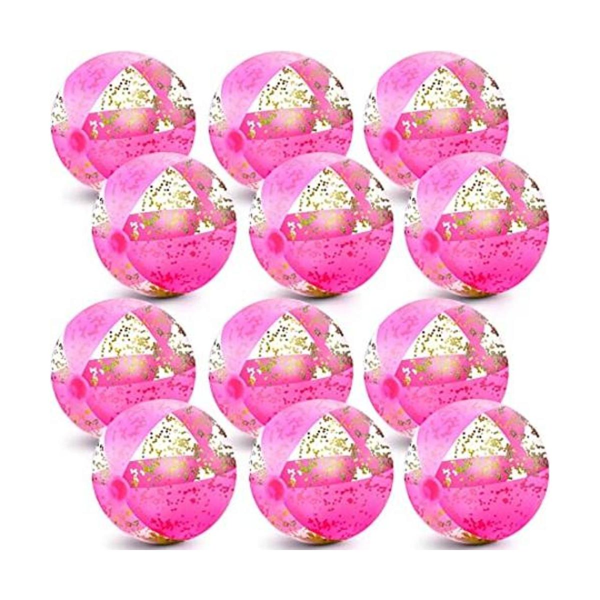12 bolas de playa rosadas de 16 pulgadas bolas de playa