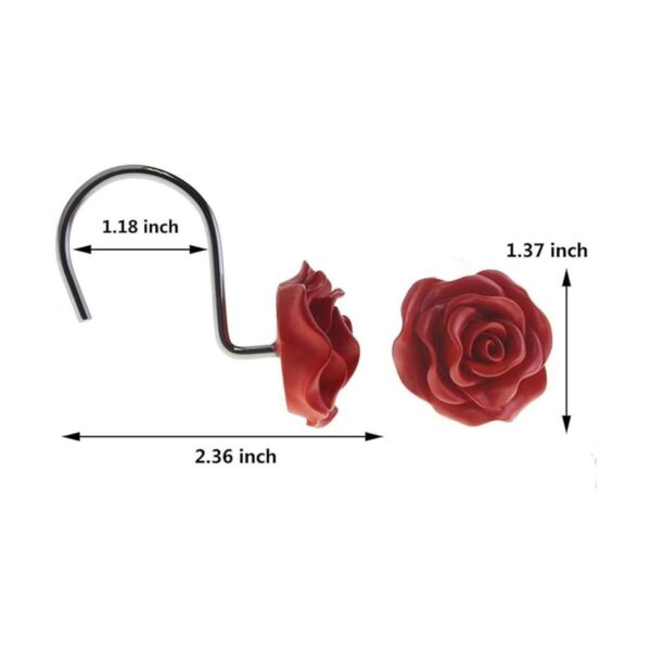 12 anillos para cortina de regadera con diseño de rosas