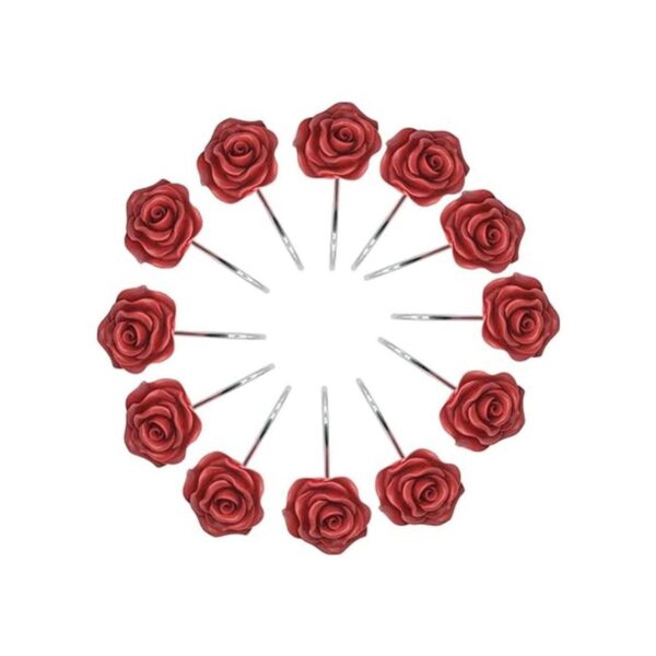 12 anillos para cortina de regadera con diseño de rosas