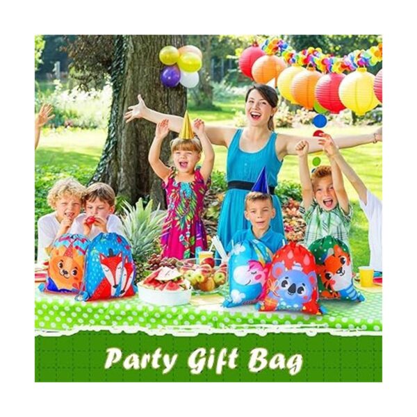 12 bolsas de regalo de fiesta para niños con cordón de_5