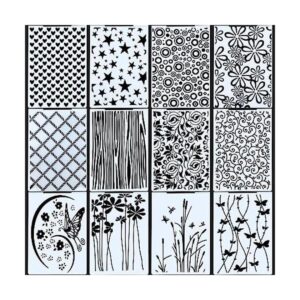 12 carpetas en relieve plantillas de plantillas de