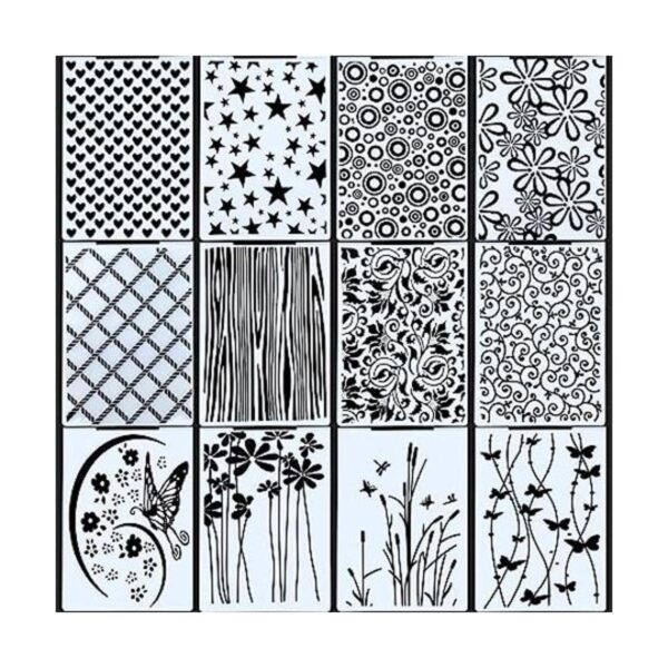 12 carpetas en relieve plantillas de plantillas de