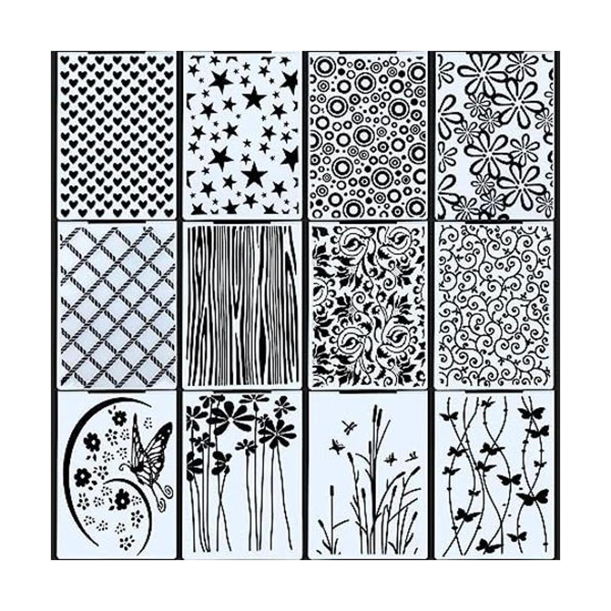12 carpetas en relieve plantillas de plantillas de