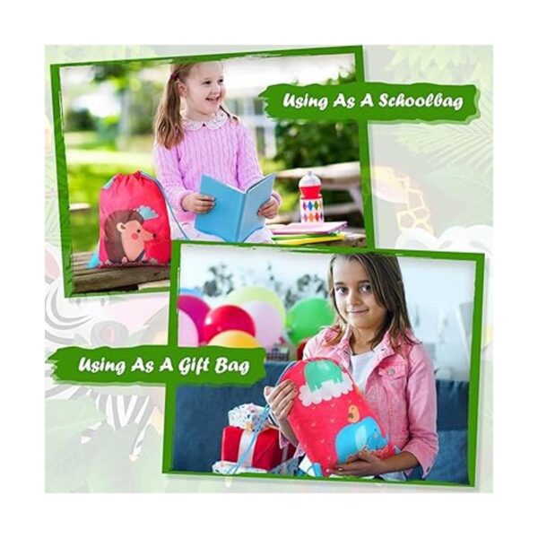 12 bolsas de regalo de fiesta para niños con cordón de_3