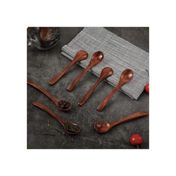 12 cucharas de madera pequeñas de 4.7 in cucharas de sopa
