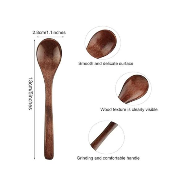 12 cucharas de madera pequeñas de 4.7 in cucharas de sopa