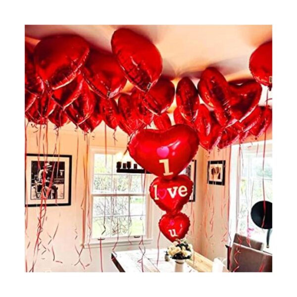 12 globos de San Valentín con forma de corazón rojo