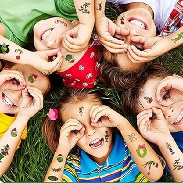 12 hojas de tatuajes temporales de Navidad para niños_2