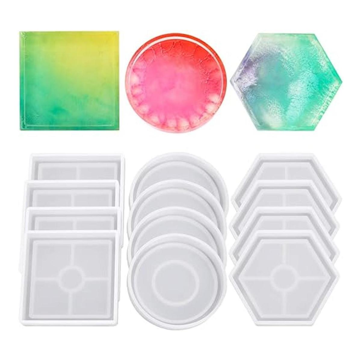 12 moldes de silicona para posavasos de bricolaje incluye