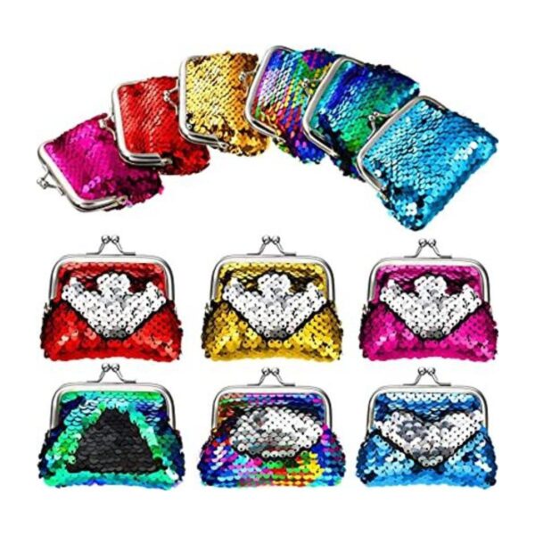 12 monederos de lentejuelas reversibles mini carteras de_1