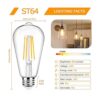 12 paquetes de bombillas LED Edison vintage equivalente a_2
