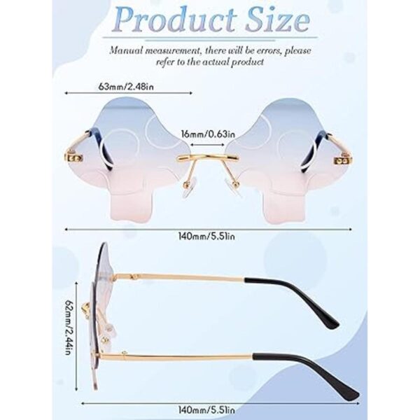12 pares de lentes de sol en forma de hongo transparentes