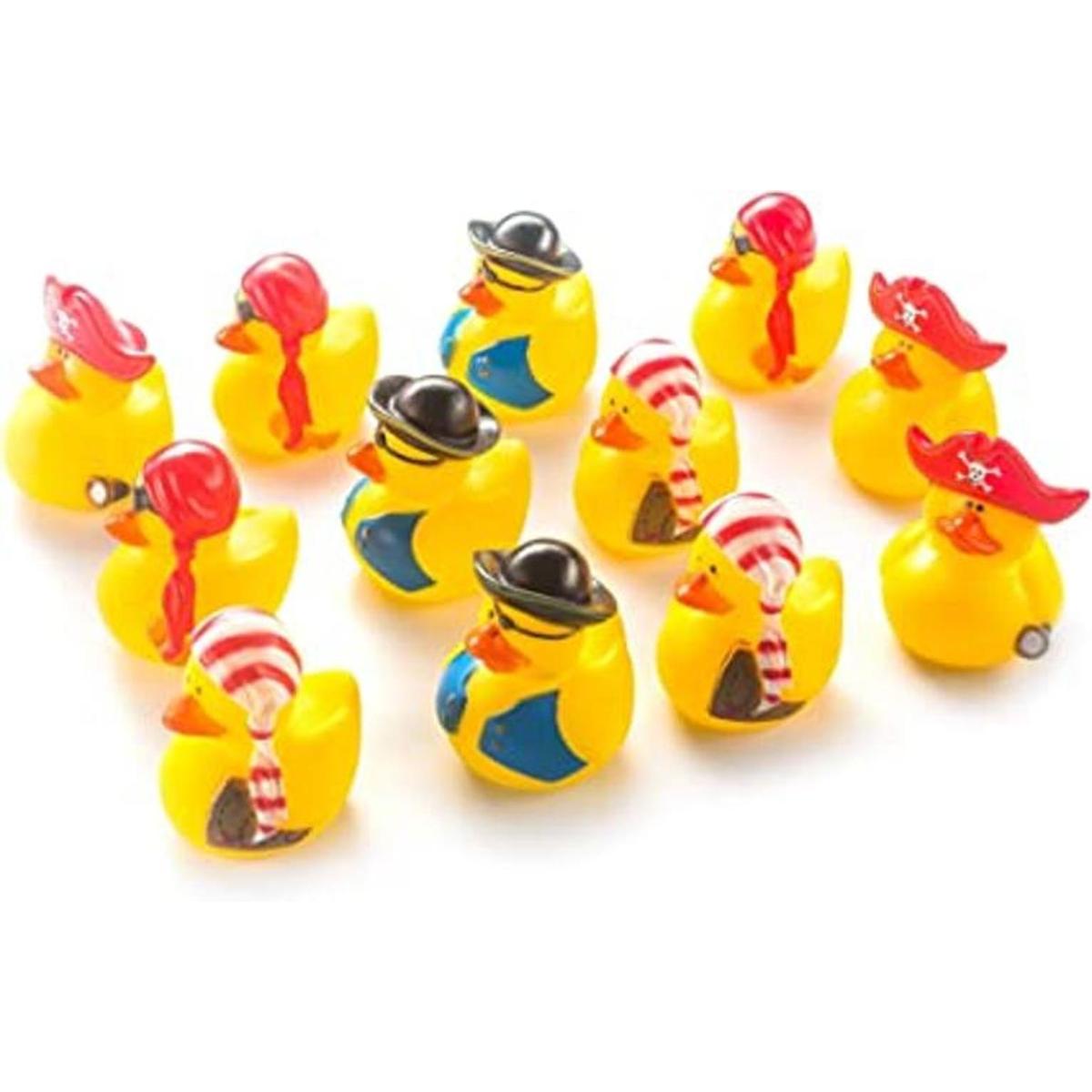 12 piezas Mini juguetes de baño de goma pirata para baby