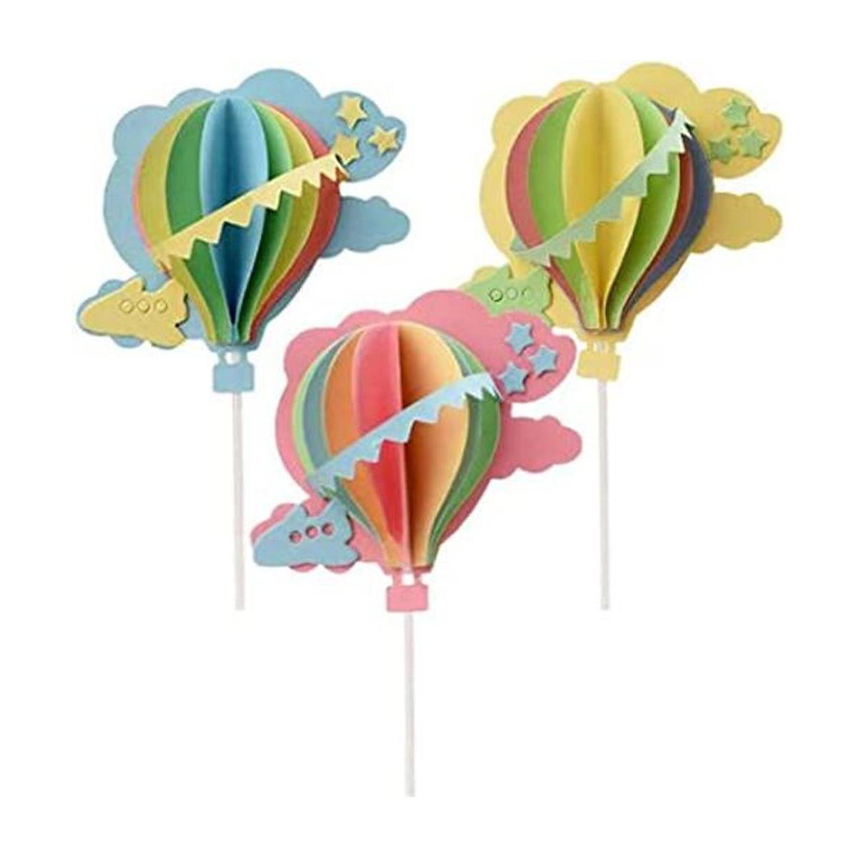 12 piezas 3D globo de aire caliente decoración de