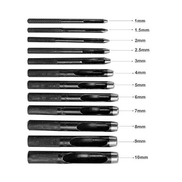 12 perforadoras de cuero redondas de acero para_2