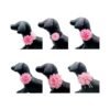 12 piezas de collar de perro rosa con lazos y flores para
