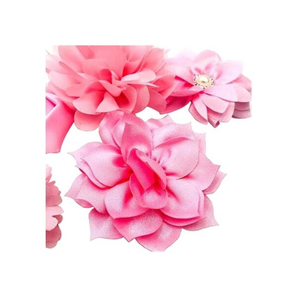 12 piezas de collar de perro rosa con lazos y flores para