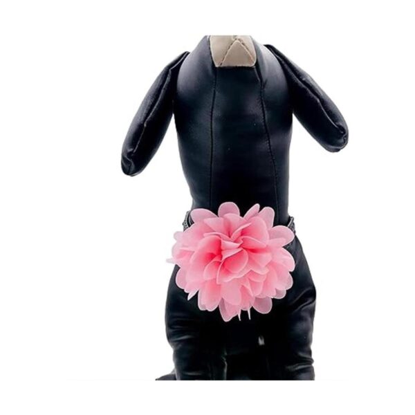 12 piezas de collar de perro rosa con lazos y flores para