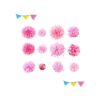 12 piezas de collar de perro rosa con lazos y flores para