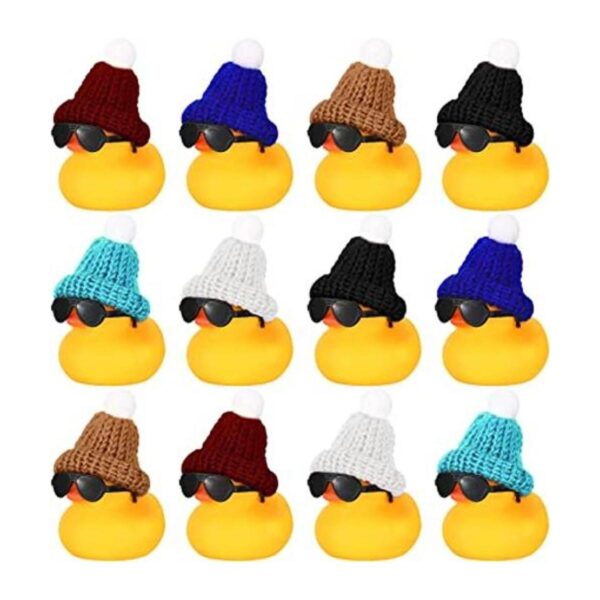 12 piezas de mini patos de goma con 12 lentes de sol_1