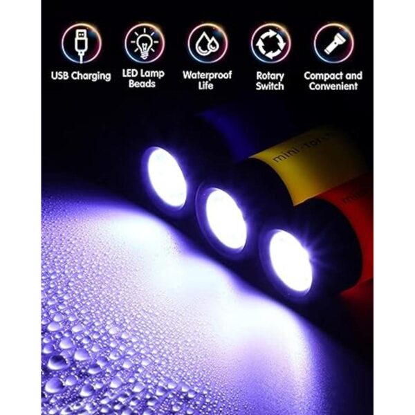 12 piezas de linterna mini llavero linterna USB_4
