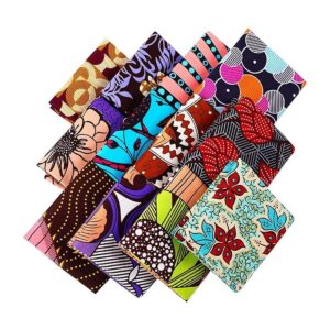 12 piezas de tela con estampado africano trozos de grasa