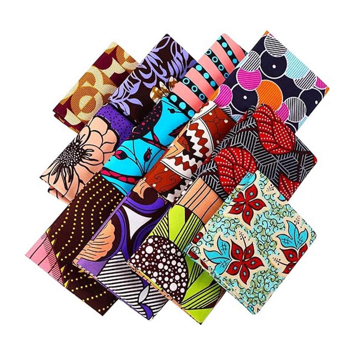 12 piezas de tela con estampado africano trozos de grasa
