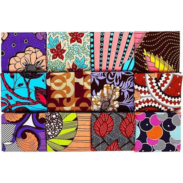 12 piezas de tela con estampado africano trozos de grasa
