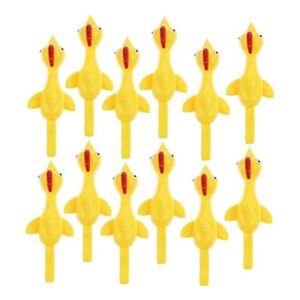 12 piezas de pollos de goma pegajosos de pollo con diseño