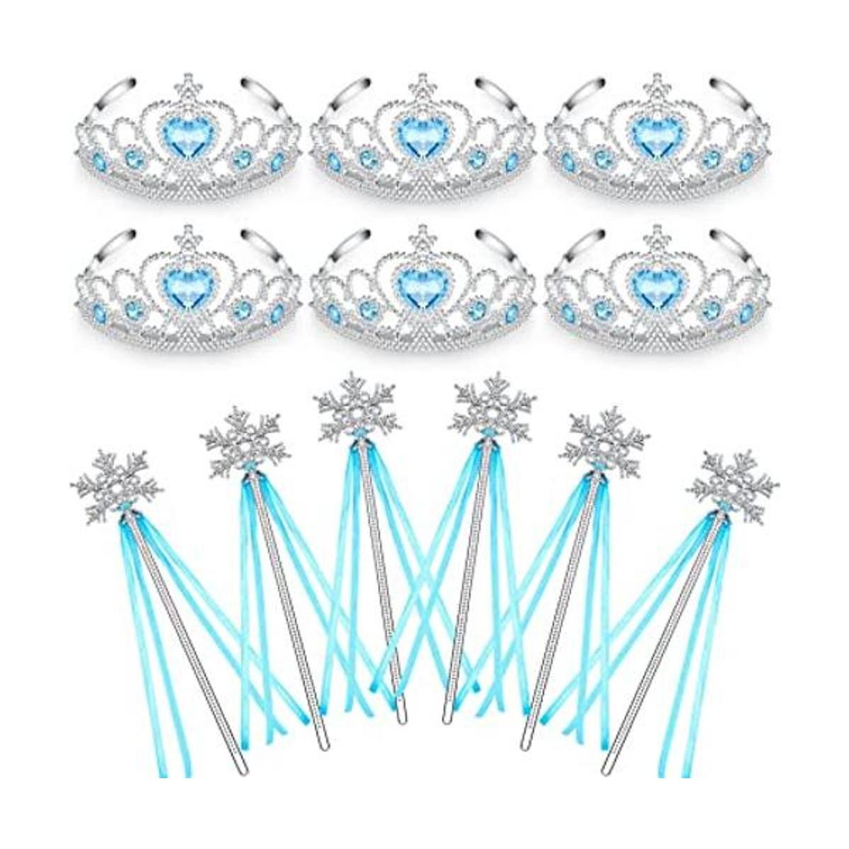 12 piezas de tiaras y coronas de plata para niñas