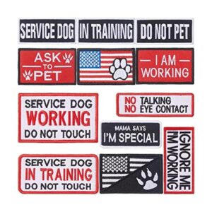 12 piezas de parches de chaleco de servicio para perros