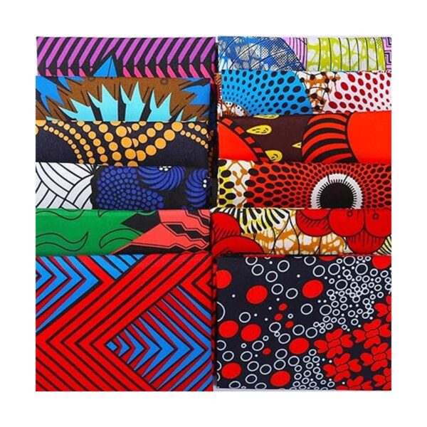 12 piezas de tela africana con estampado de cera Ankara
