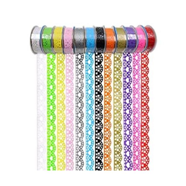 12 rollos de cinta adhesiva Washi 0.630 in de ancho