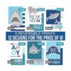 12 pósteres de decoración de tiburón para habitación de_3