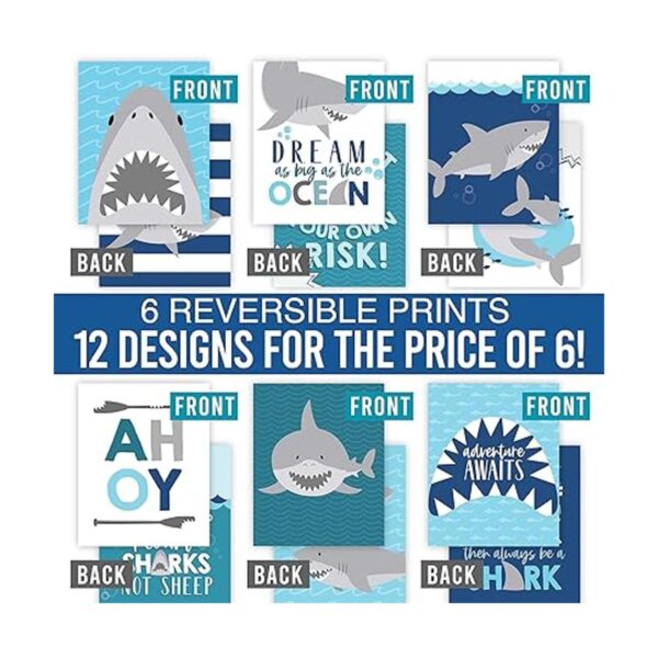 12 pósteres de decoración de tiburón para habitación de_3
