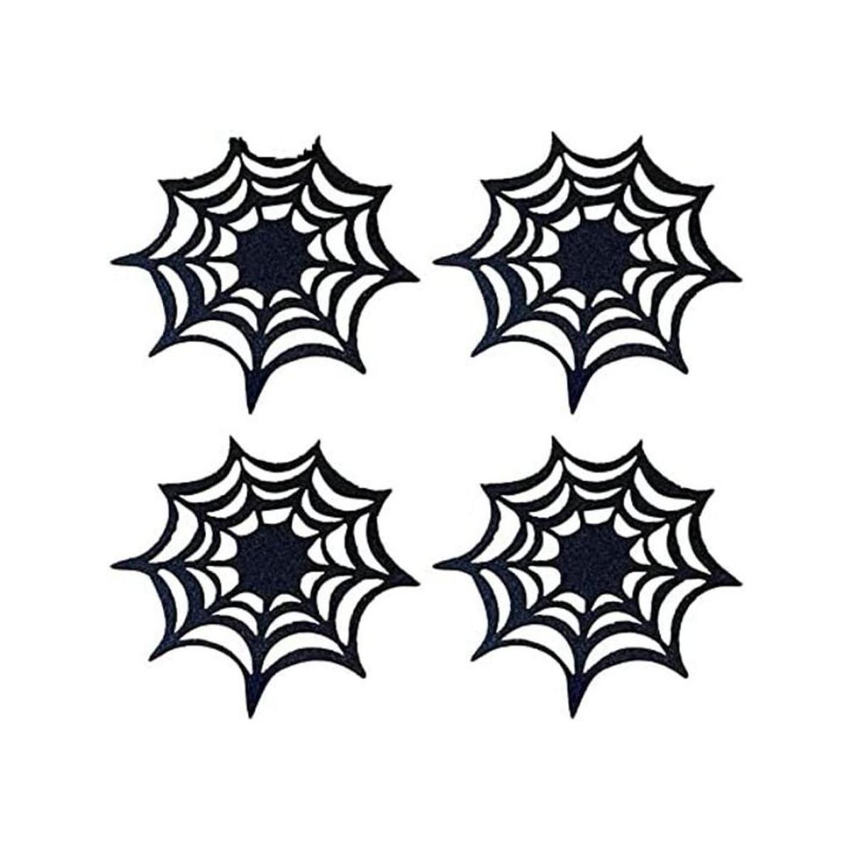 12 posavasos de Halloween con diseño de araña manteles